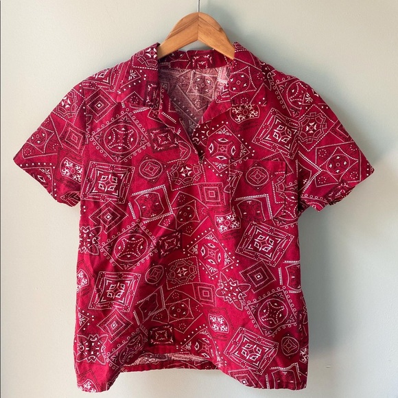 Vintage Handmade Bandana Print Shirt - Picture 2 of 4